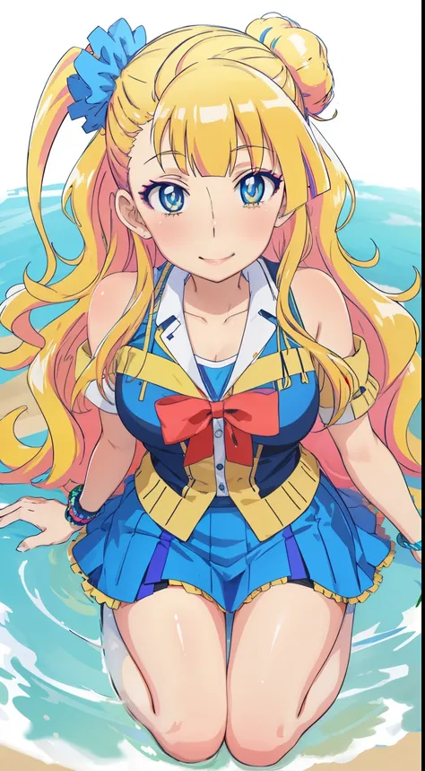 1 girl, Galko,smile,natural lip,skin luster,Show up to your knees,looking at the viewer, in the center of the image,１with people,
highest quality, High resolution, beautiful eyes, highly detailed face, Highly detailed CG, 