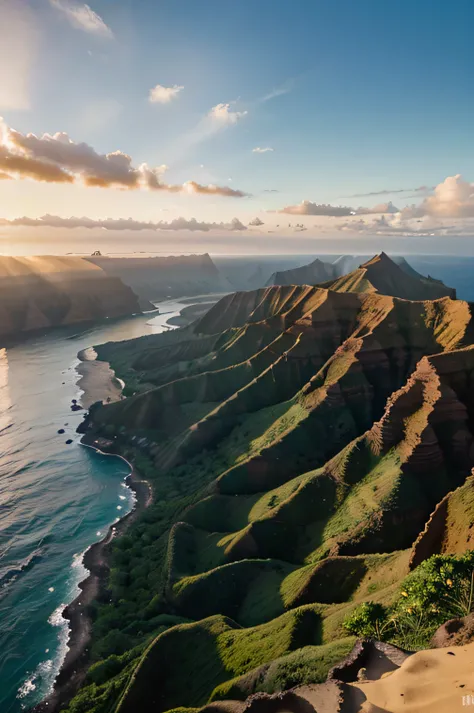 Nā Pali Coast, Hawaii, ultra-detailed, photorealistic