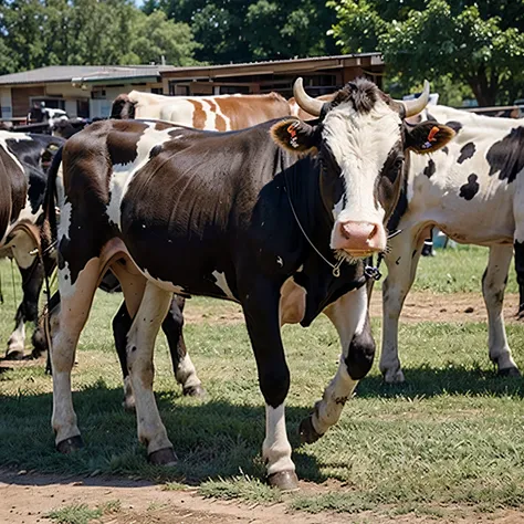 Cows will be tied and people with calves will be standing around