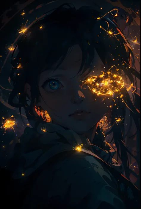 parte maestra, Gorgeous, paisaje, (((NO_HumaNOs))), Noche, flor, garden, cielo estrellado, constelaciones, impresionante, vista, agua, warm, acogedor, peaceful, Meteoro, cosmico, magia, magia, particles, Justo, ((fireflies))