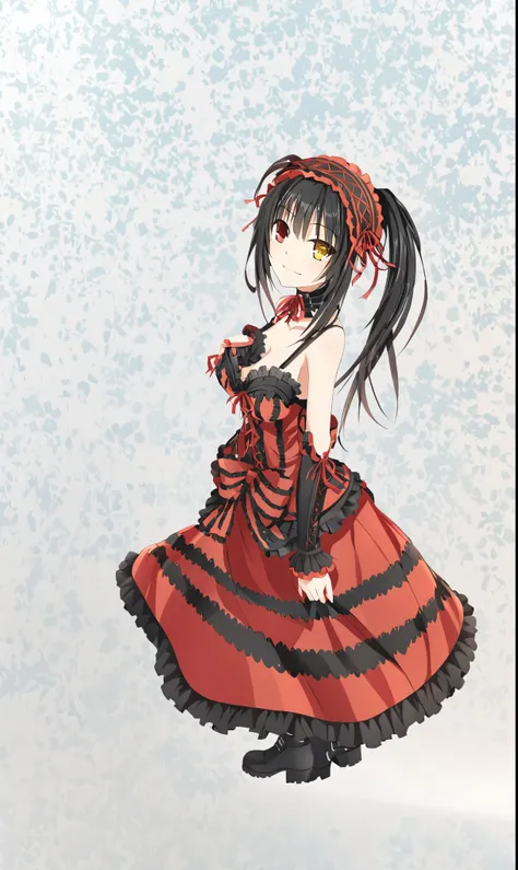 kurumi tokisaki, kurumi dress, kurumibase, detached sleeves, frilled choker, 4k, kkkrumi\(double ponytail\), kkkrumi2z\(hair ove...