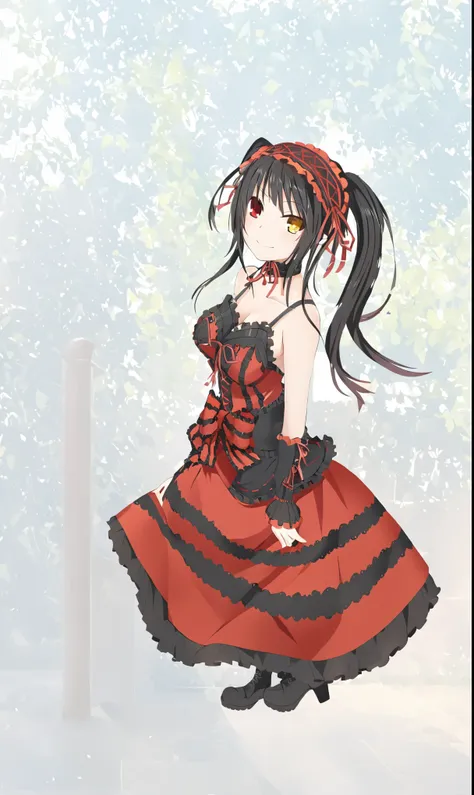 kurumi tokisaki, kurumi dress, kurumibase, detached sleeves, frilled choker, 4k, kkkrumi\(double ponytail\), kkkrumi2z\(hair ove...