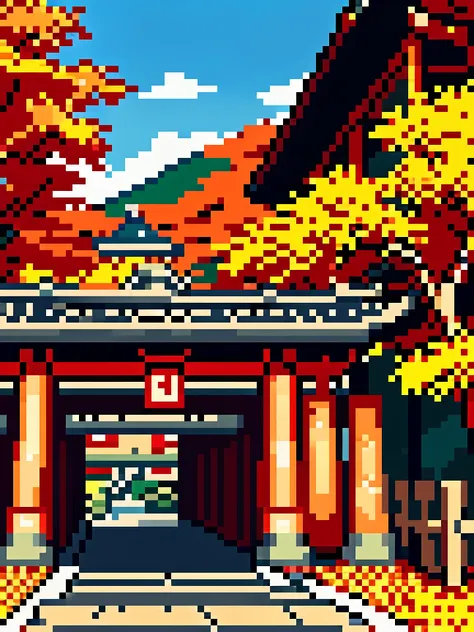 (pixel art):3,(pixel landscape): masterpiece, highest quality, super detailed, high resolution, dynamic composition, 美しいpixel ar...