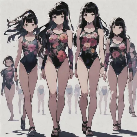 Floral gymnastics leotard