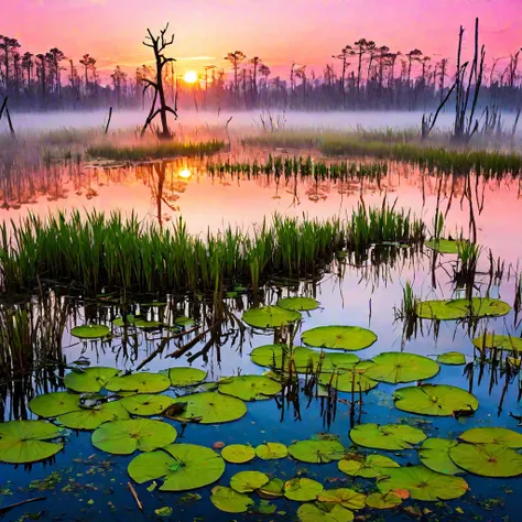 Heaven Swamp of morning lake