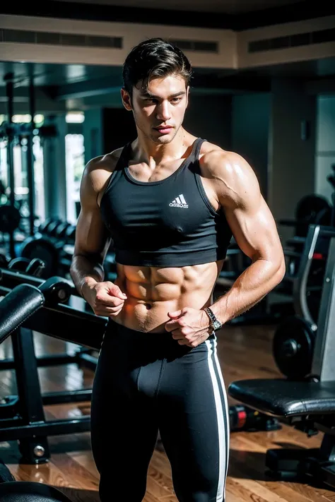 Realistic photography, handsome man ,exercise clothes 