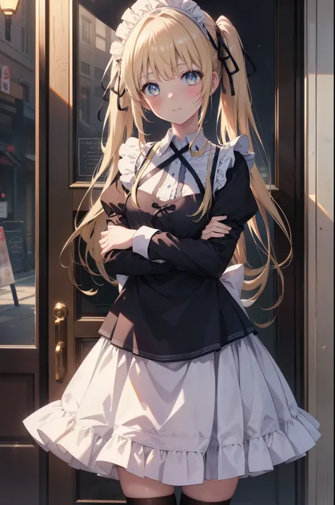 eryllis pencer, eriri sawamura spencer, blonde hair, blue eyes, dull bangs, hair ribbon, princess cut, long hair, twin tails,hea...