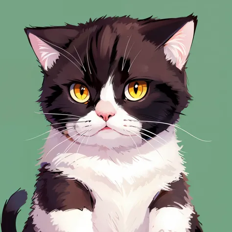 picture, cat design, anime cat, easy drawing, Ugly and cute　cat scottish fold