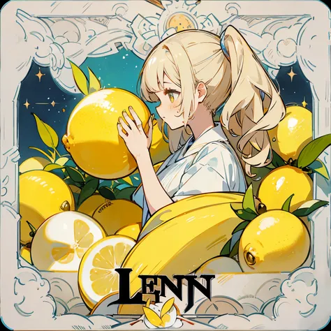 Beautiful girl profile lemon with eyes closed