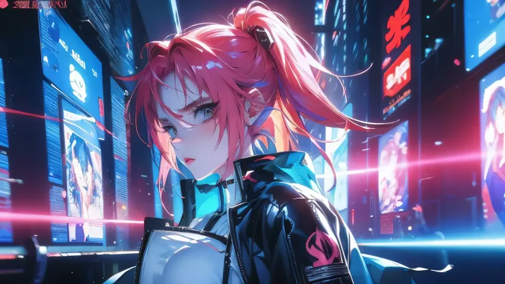 surreal cyberpunk style, cyberpunk anime girl, digital cyberpunk anime art, dreamy cyberpunk girl, anime style. 8K, female cyberpunk anime girl, Digital Cyberpunk - Anime Art, portrait anime space cadet girl, cyberpunk girl portrait, beautiful cyberpunk gi...