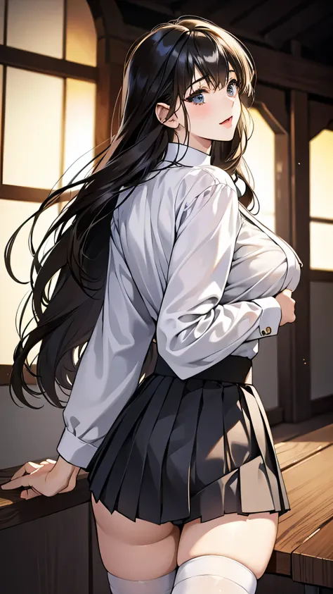  ((best quality)), ((masterpiece)), (detailed), (natural side lighting, movie lighting), 
((carry the audience on their backs)), whole body, 1 girl, ((Japanese)), Perfect body, shiny skin, long hair flying,
black hair, ((Slender legs)), slender fingers, bi...