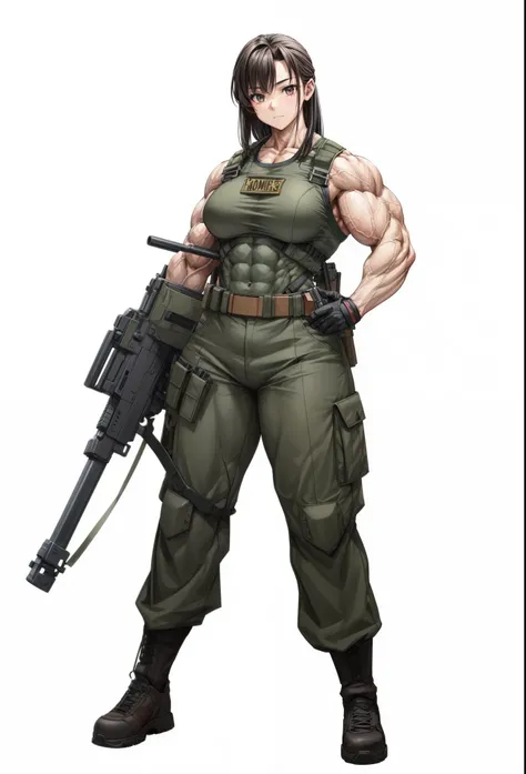 , best quality,1 girl, female,,beautiful,muscular ,,military,muscular shoulder,,,muscular female, alternate muscle size,heavy ma...