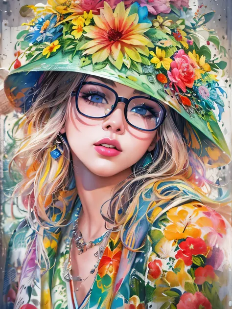 8K quality, Sylvia Pelissero watercolors, intense watercolor, watercolor detailed art, watercolor splash, surreal, avant-garde pop art, Beautiful and expressive paintings, Beautiful artwork illustration, very colorful tones, wonderful, cool beauty, highest...