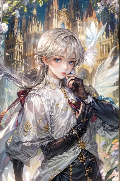 ((Best quality)), ((masterpiece)), (detailed), ((perfect face)), ((halfbody)) a character from grimms fairy tales in male version, handsome boy with an anime eyes in a detailed scene base on the character in their own story