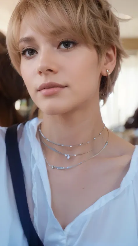 Cabelo rosa realista pele branca 