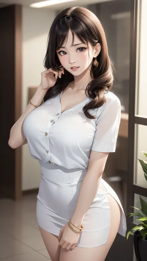 random office lady fashion,(Thin type),(big breasts),(random sexy pose),(random hairstyle),(movie scene,best image quality,(8K), Super realistic, 最high quality, high quality, High resolution, high qualityな質感, high detail, beautiful, Detailed, Highly detail...