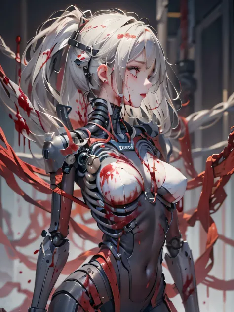 (masterpiece、highest quality、highest quality、official art、Beautiful and aesthetic:1.2)、(nipple) (1 girl:1.3)、extremely detailed、colorful、highest details ((Super detailed))、(High detail CG illustration)、 ((very delicate and beautiful))、cinema light、((1 mech...