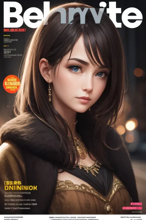 best quality, 8k, cover of a magazine