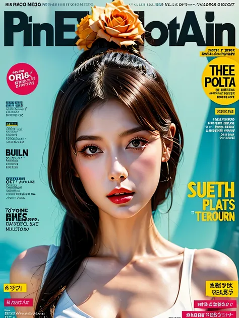 (magazine cover:1.3),ulzzang-6500, (actual: 1.3) (The original: 1.2), masterpiece, best quality, beautiful clean face, whole body, 1 girl, glitch art, (digital distortion), pixelated clip, Data corruption,color noise, visual clutter,contemporary aesthetics