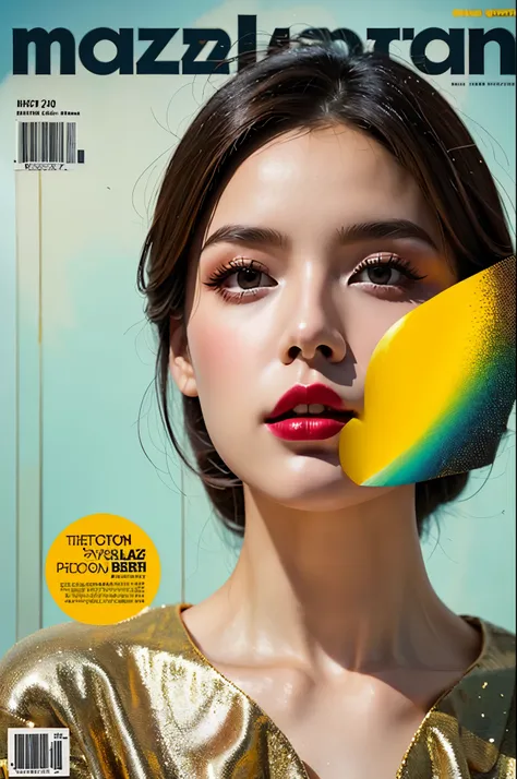 (magazine cover:1.3),ulzzang-6500, (actual: 1.3) (The original: 1.2), masterpiece, best quality, beautiful clean face, whole body, 1 girl, glitch art, (digital distortion), pixelated clip, Data corruption,color noise, visual clutter,contemporary aesthetics