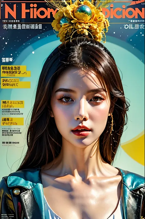 (magazine cover:1.3),ulzzang-6500, (actual: 1.3) (The original: 1.2), masterpiece, best quality, beautiful clean face, whole body, 1 girl, glitch art, (digital distortion), pixelated clip, Data corruption,color noise, visual clutter,contemporary aesthetics