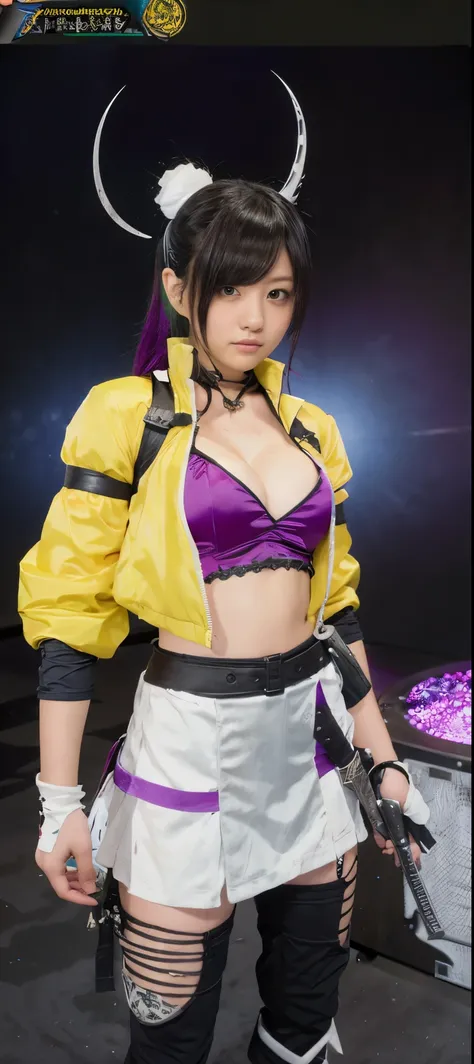 a close up of a person in a costume with a sword, as a character in tekken, female character, tifa lockhart with white hair, katana zero video game character, lunar themed attire, kda, slim body, cyborg - girl with silver hair, upper body avatar, (( medium...