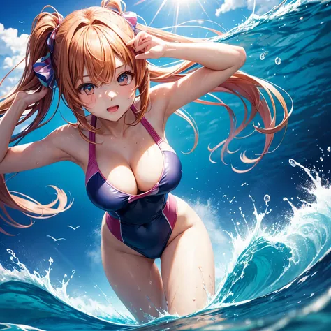 Create some more images of anime girl in swim suit