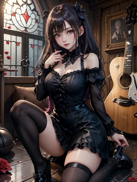 ハードdark gothicメイク、Insanity、deep night sky、horror、black dark eyeshadow、cry、grieve、good skin shine、dark gothicメイク、dark smile、Restless Palace、expression of sexual excitement、fragrant beauty、22 years old、Lie down、lure、expression of intense sexual pleasure、A lo...