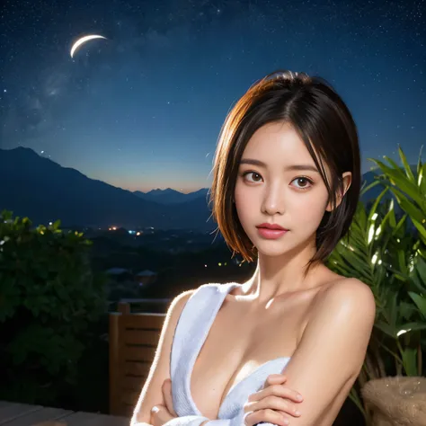 1womanl, sixteen years old、(Beautiful shiny straight short long:1.2),Beautiful fingers,Beautiful long legs,Beauty Body，Cute nose，perfect  eyes，face perfect，looking at viewert，（Innocent_Big_Eyes：1.0，offcial art，extremely detailed CG unity 8k,（tmasterpiece:1...