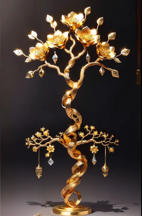 Crafts made from twisted gold wire，gold flowers，Iron flower，Silver flower，metal tree branch，well-built，Perfect craftsmanship