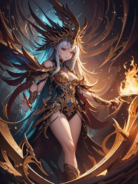 ((highest quality)),(ultra high resolution),(Super detailed),(detailed description),((best CG)),(best work of art),super precision art,amazing drawing art,(Fantasy art with precise details:1.5), ice flame