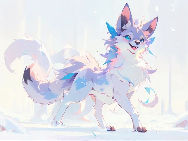 anime ,cinematic lighting,moring, ,on_snow,front_shot ,best quality, anatomically correct,(canid, canine,(female) ,(dragon:0.3),...