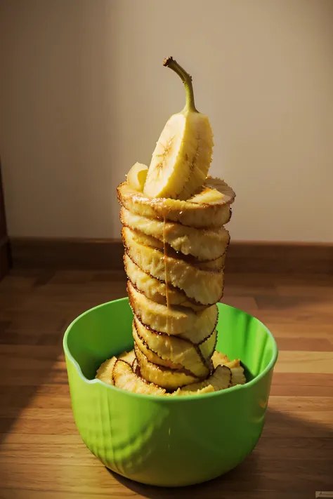 banana frita deliciosa 3d