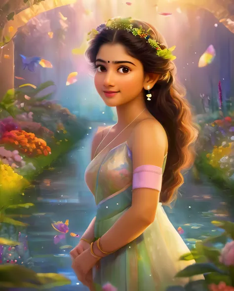 looks like sai pallavi, 1girl, solo, full body, (masterpiece:1.21), (best quality:1.2), colorful, (illustration:1.2), (cinematic...