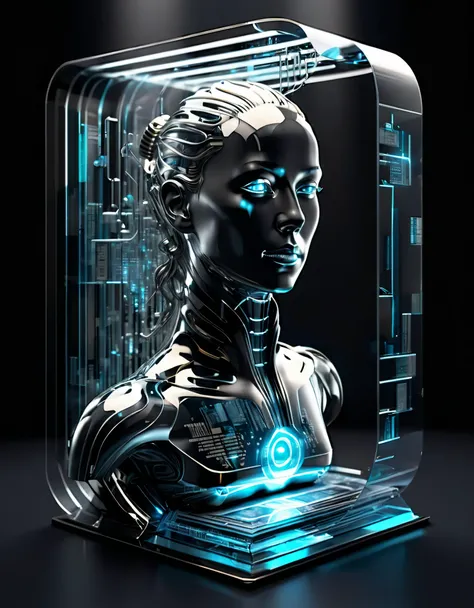 Transparent three-dimensional future magazine design,Photography, macro photography, glass newspaper cover magazines stand with a 3D three-dimensional man,A waterfall of words flashed from his mouth,文字 flat black and white newspaper text, depth of field, D...
