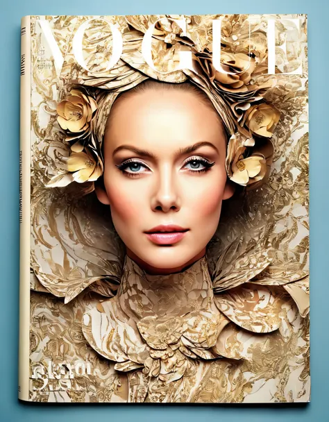 in style of magazine design, portrait, beautiful detailed