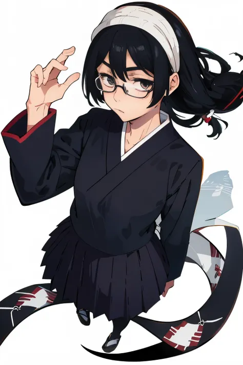 original character, masterpiece, become familiar with, soft writing, expensive, black hair girl, japanese uniform, glasses, shy,...