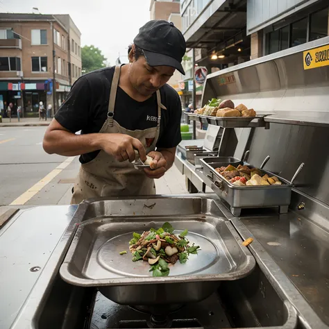 Vendors pour food scraps down the drain. Welded onto the customer&#39;s plate