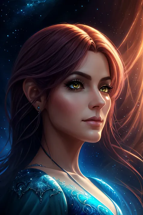 um close de uma mulher com longos cabelos loiros, retrato de arte de fantasia, retrato de fantasia art, detailed matte retrato de fantasia, retrato de fantasia, epic retrato de arte de fantasia, beautiful retrato de gênero de fantasia, epic fantasy digital...