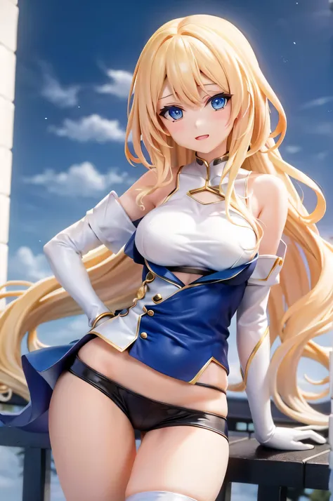 anime girl with long blonde hair posing on a ledge, blonde anime girl with long hair, anime girl, anime girl with long hair, anime best girl, attractive anime girl, beautiful anime girl, anime girl, ilya kuvshinov with long hair, , an anime girl, beautiful...