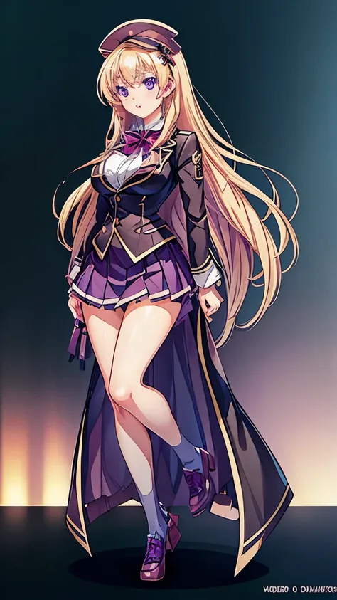 honami ichinose, classroom of the elite, blonde hair purple eyes, full body, sexy lingerie, female underwear, uniform