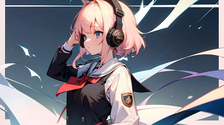 headphone　Cafe　school uniform