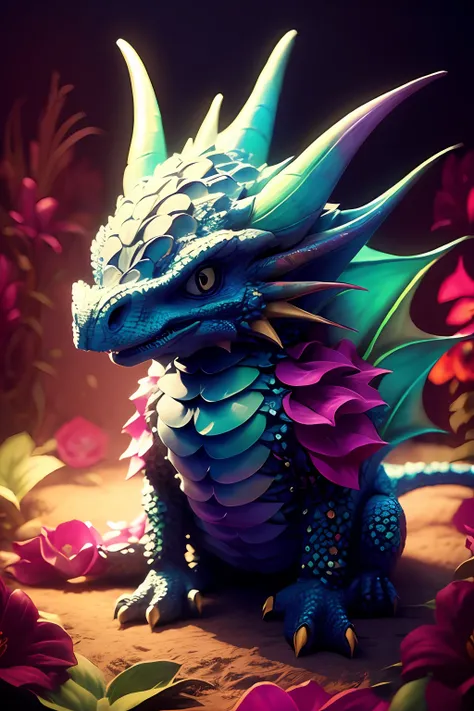 (low contrast ), Color fantasy style dragon