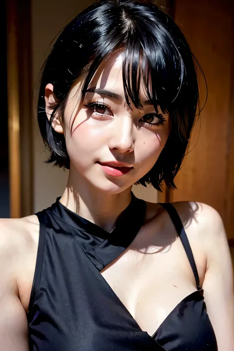 (masterpiece:1.3), (8K, realistic, Raw photo, highest quality: 1.4), Japanese々, (1 girl),25 years old, beautiful face, (realistic face), (black hair, short hair:1.3), beautiful hairstyle, realistic eyes, beautiful eyes, beautiful eyes, (realistic skin), be...