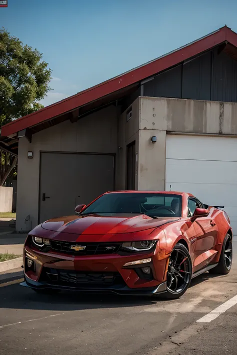 chevrolet camaro 2023 rojo llantas en fuego