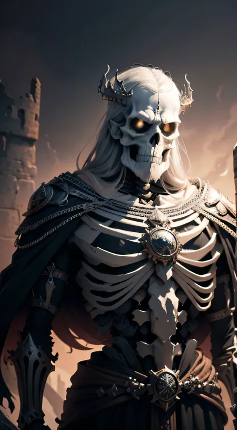 1. Skeleton King (highest quality, 4k, 8k, high resolution, masterpiece): A super detailed illustration of the Skeleton King, with every bone and every crevice visible in crisp, clear definition. His eyes blaze with an otherworldly energy, and his grimacin...