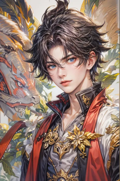 ((Best quality)), ((masterpiece)), (detailed), ((perfect face)), ((halfbody)) handsome boy genshin impact character 