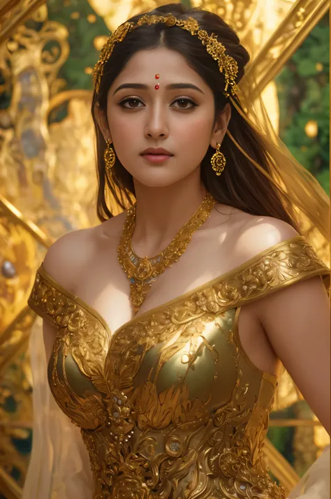 face mix of anushka shetty and nayanthara, a masterpiece ultrarealistic ultradetailed portrait of a beautiful girl in incredible...