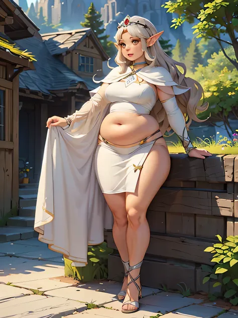 ((best quality)), ((masterpiece)), (detailed), perfect face, (((curvy elf princess going on adventure))), very very long blonde ...