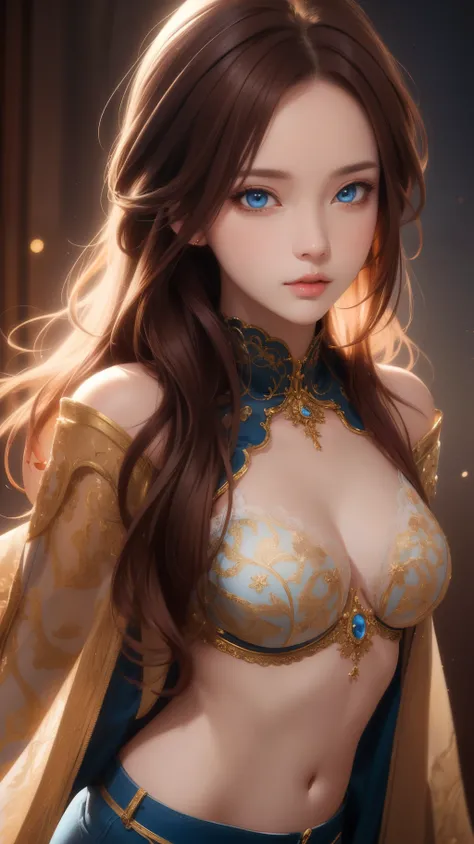 (masterpiece, best quality), intricate details, (22 years old woman), medium breast, small waist, dark red hair, blue eyes, beautiful face, perfect illumination, beautiful detailed eyes,looking at viewer, stunningly beautiful woman, detailed hairstyle, det...